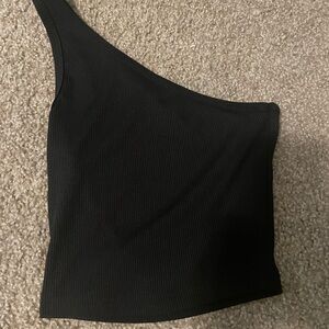 SHEIN Black Asymmetrical Sleeveless Tank Top